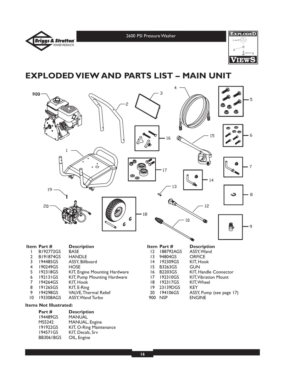BRIGGS AND STRATTON, 020216, 2004, IPL.16